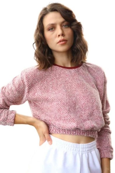 Bkmc Crop Bluz Bordo