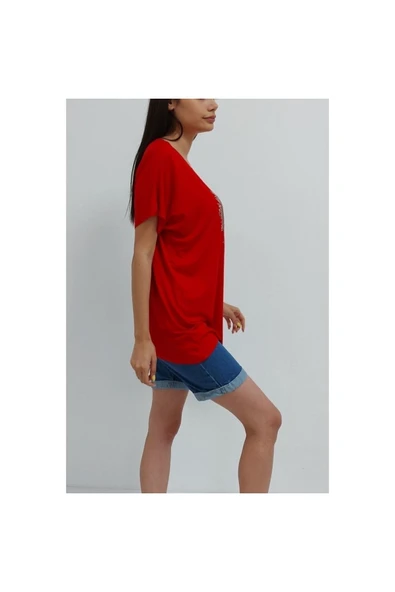 Bkmc Işlemeli Bluz Kırmızı - 2