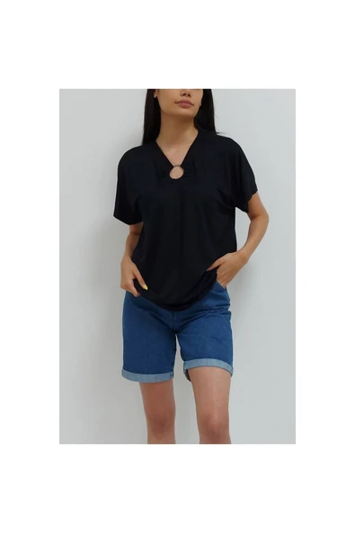 Bkmc Dekolteli Bluz Siyah