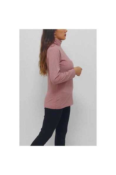 Bkmc Balıkçı Yaka Bluz Gül Kurusu - 2