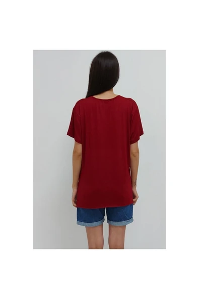 Bkmc Işlemeli Bluz Bordo ( (tween)) (tween) - 5