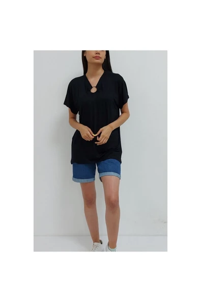 Bkmc Dekolteli Bluz Siyah - 2