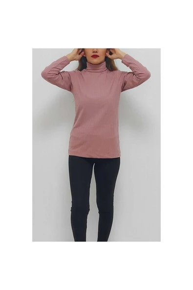 Bkmc Balıkçı Yaka Bluz Gül Kurusu