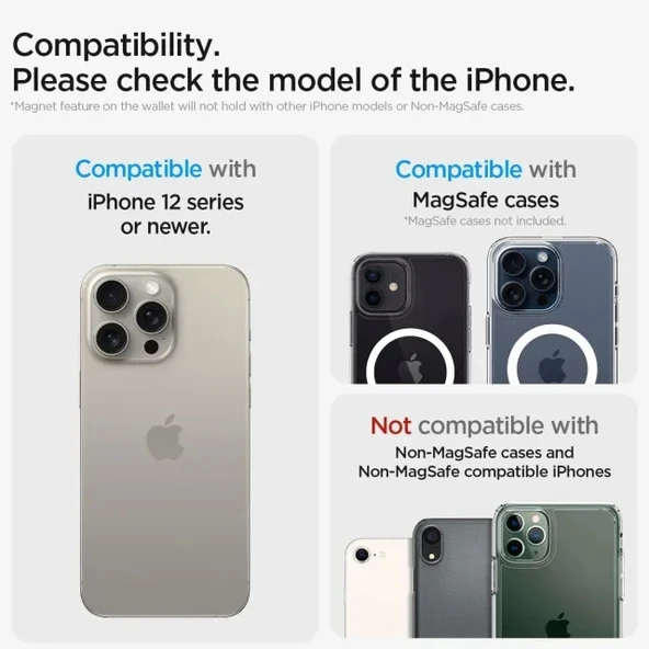 Spigen Valentinus (MagFit) İphone 14, 13, 12 için Manyetik Cüzdan Kartlık - 8