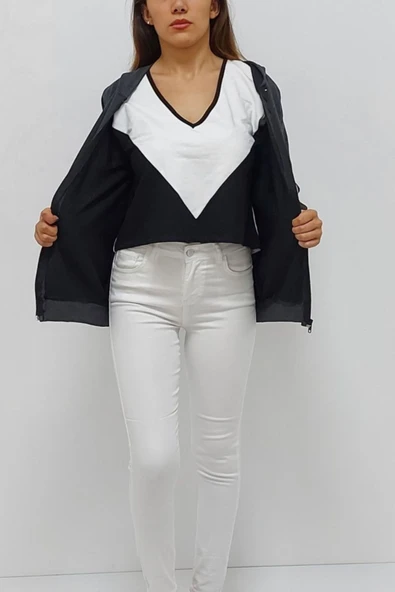 Bkmc Kapüşonlu Fermuarlı Sweatshirt Antrasit ( (kral)) - 4