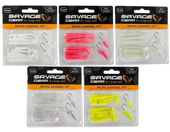 Savage gear Lrf Micro Sandeel Kit 12 Adet(1+1.5+5) Sahte Balık  Silver