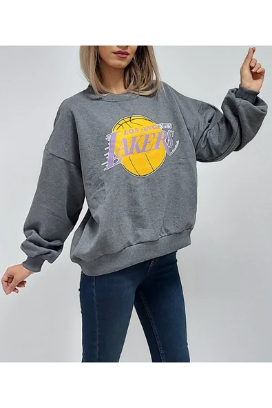 Bkmc Baskılı Üç Iplik Sweat Şardonlu Gri - 5