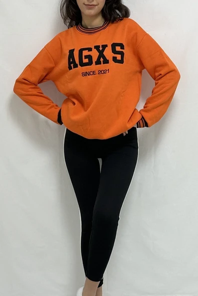 Bkmc Agxs Nakışlı 3 Iplik Sweatshirt Orange - 2
