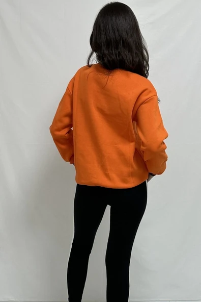 Bkmc Agxs Nakışlı 3 Iplik Sweatshirt Orange - 5