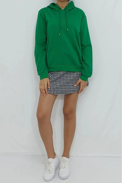 Bkmc Kapüşonlu Iki Iplik Sweatshirt Yeşil