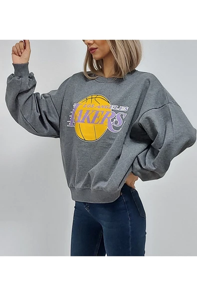 Bkmc Baskılı Üç Iplik Sweat Şardonlu Gri - 4