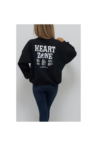 Bkmc Arkasıda Baskılı Oversize Sweatshirt Siyah (CLZ) - 4