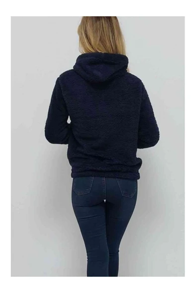 Bkmc Kapüşonlu Baskılı Sweatshirt Lacivert - 5