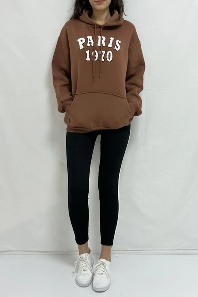 Bkmc Paris Nakışlı 3 Iplik Sweatshirt Kahverengi (clz)