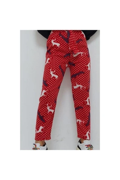 Bkmc Geyik Desenli Pijama Altı Kırmızı ( (bus)) - 2