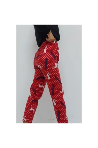 Bkmc Geyik Desenli Pijama Altı Kırmızı ( (bus)) - 4