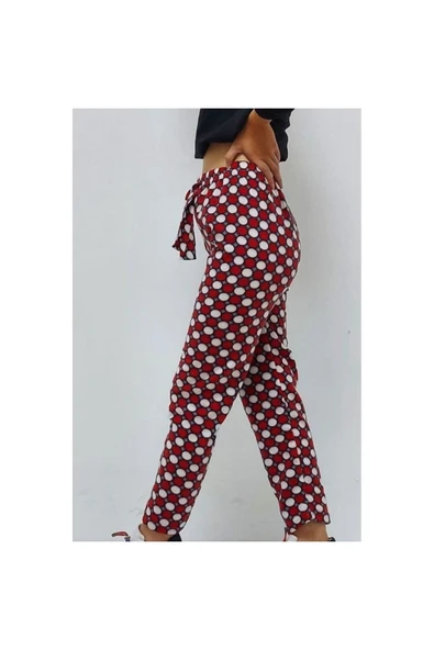 Bkmc Yuvarlak Desenli Pijama Altı Kırmızı ( (hera)) - 4