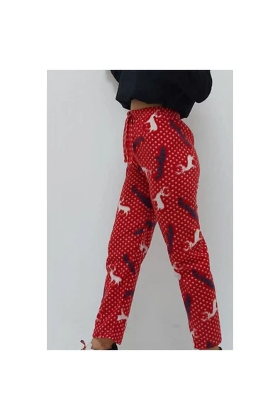Bkmc Geyik Desenli Pijama Altı Kırmızı ( (bus)) - 3