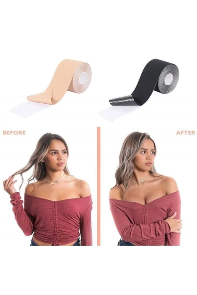 megev medikal Orijinal Kadın Ten Renk Göğüs Dikleştirici Göğüs Ucu Gizleyici Push Up Silikon Sütyen Siyah - 2