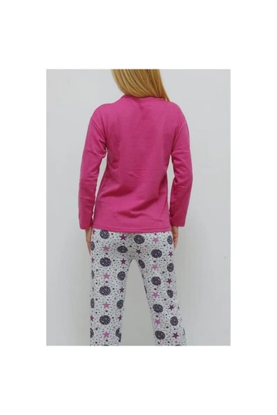 Bkmc Baskılı Içi Tüylü Pijama Takımı Fuşya - 5