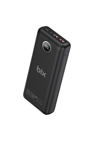 Bix Pb201 Üç Portlu 20000mah 22.5w Hızlı Şarj 4.0 Pd Giriş/çıkışlı Led Göstergeli Powerbank Siyah - 2