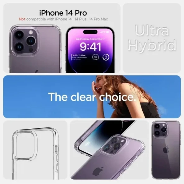 Spigen Ultra Hybrid [Sararma Önleyici Teknoloji] iPhone 14 Pro Kılıf (2022) - 2