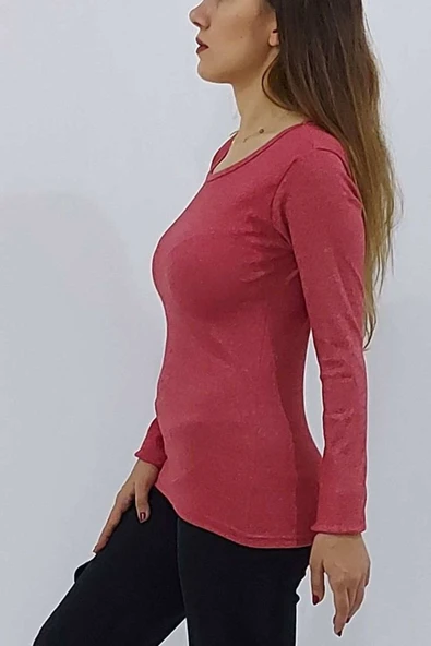 Bkmc Bisiklet Yaka Kazak Koyu Kırmızı (clz) - 4