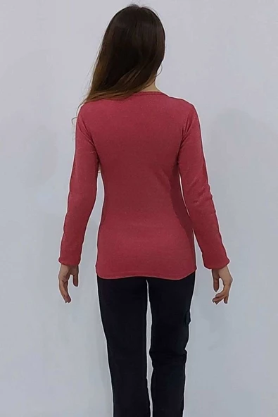 Bkmc Bisiklet Yaka Kazak Koyu Kırmızı (clz) - 5