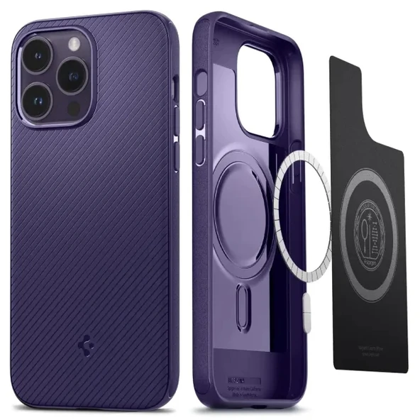 Spigen Mag Armor (MagFit) MagSafe ile Uyumlu iPhone 14 Pro Kılıf (2022)  Deep Purple