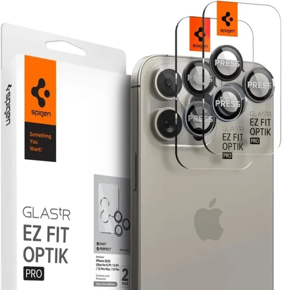 Spigen İPhone 14 Pro Max/iPhone 14 Pro İçin Kamera Lensi Ekran Koruyucu 2'li Paket ZeroOne Edition