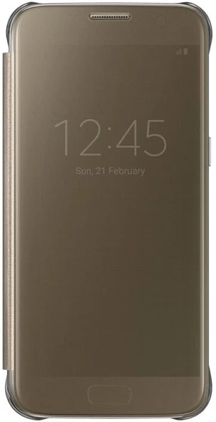Samsung Galaxy S7 G930 için Clear View Cover Akıllı Kılıf, Gold EF-ZG930CFEGWW