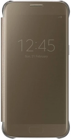 Samsung Galaxy S7 G930 için Clear View Cover Akıllı Kılıf, Gold EF-ZG930CFEGWW