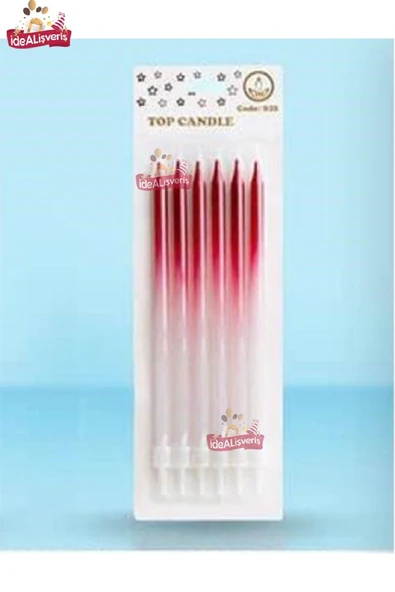 Bkmc Doğum Günü Mumları, Doğum Günü Partisi Pasta Süslemeleri için Kırmızı Beyaz Pasta Mumları