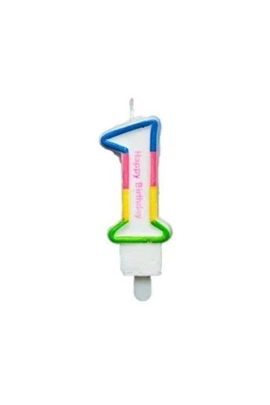 Bkmc RENKLİ KLASİK 1 RAKAM MUM 7.5CM