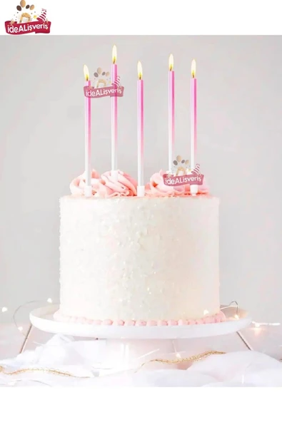 Bkmc Doğum Günü Mumları, Doğum Günü Partisi Pasta Süslemeleri için Kırmızı Beyaz Pasta Mumları - 5