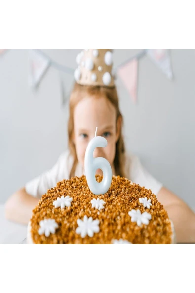 Laviyosa 1 YAŞ PARLAK İNCİ BEYAZI ŞIK MUM 12 CM - 3