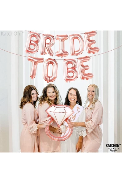 Bkmc Rosegold Bride To Be Partisi Süslemeleri Bekarlığa Veda Partisi Süslemeleri Yüzük Folyo Kuşaklı - Resim 5