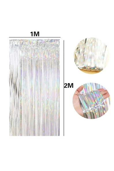 RÖNESANS PARTİ Makaron Metalize Kapı Duvar Fon Arka Perde 1X2 Metre - 4