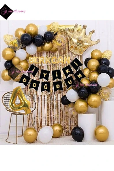 Laviyosa 7 Harfli Isim Ve Yaş, Kral Taçlı Balon Zinciri Doğum Günü Seti Iyi Ki Doğdun Doğum Günü Lüks Seti - Resim 2