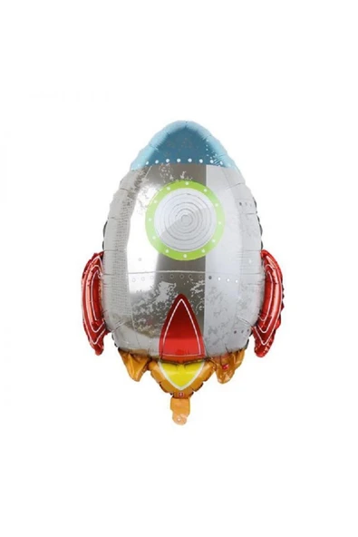 turkuaz parti Mini Party Store Roket Uzay Folyo Balon - Resim 2