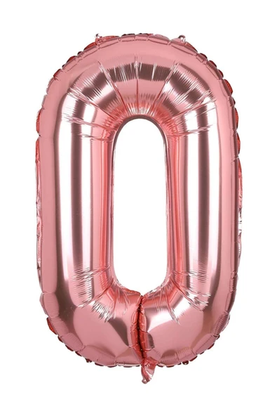 Oyuncak Paketi Rose Folyo Balon 0 Rakamı 40 Cm