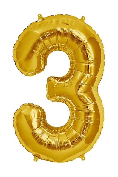 Carnaval Folyo Rakam Balon ''3''rakamı Gold 40 Inç 100 Cm