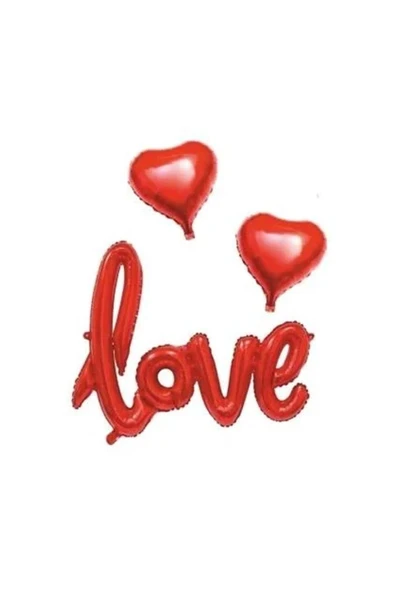 Bkmc 2 KALPLİ LOVE KIRMIZI SET BALON