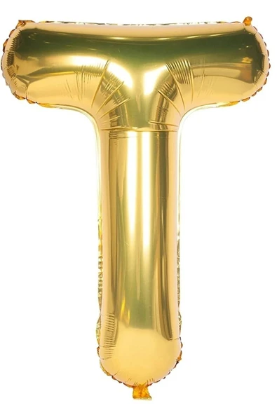 Bkmc Folyo Balon T Harfi Helyum Balon 36 Cm Gold Renk