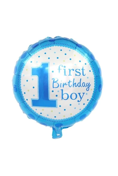 Perrla Shop Cinsiyet Balonu 18 Inc Yuvarlak 1 Yaş Mavi Balon