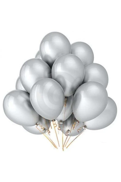 Bkmc Gümüş Metalik Balon 10'lu