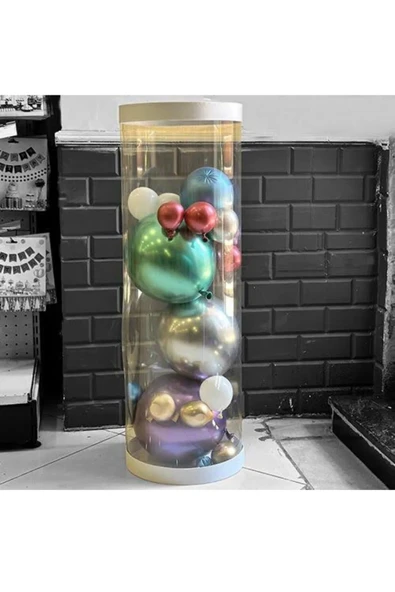 Laviyosa PVC SÜTÜN 90 CM SİLİNDİR DOĞUM GÜNÜ PASTA STANDI - 6