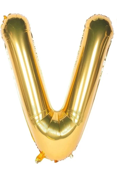 Bkmc Folyo Balon V Harfi Helyum Balon 36 cm Gold Renk