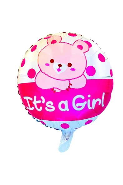 Bkmc 18 İNC YUVARLAK AYICIK PEMBE FOLYO BALON