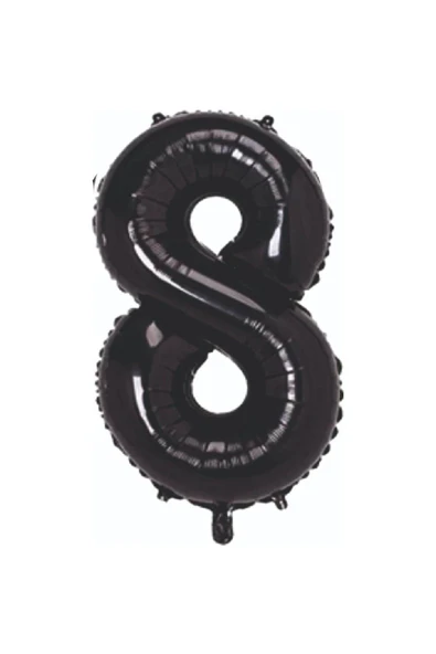 Bkmc 8 Yaş Rakam Folyo Balon Siyah Renk Doğum Günü Yaş Balonu 76 Cm - Resim 2